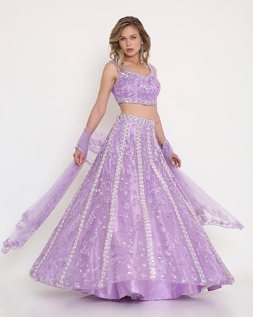 Lavender Luxe Embroidered Lehenga Set