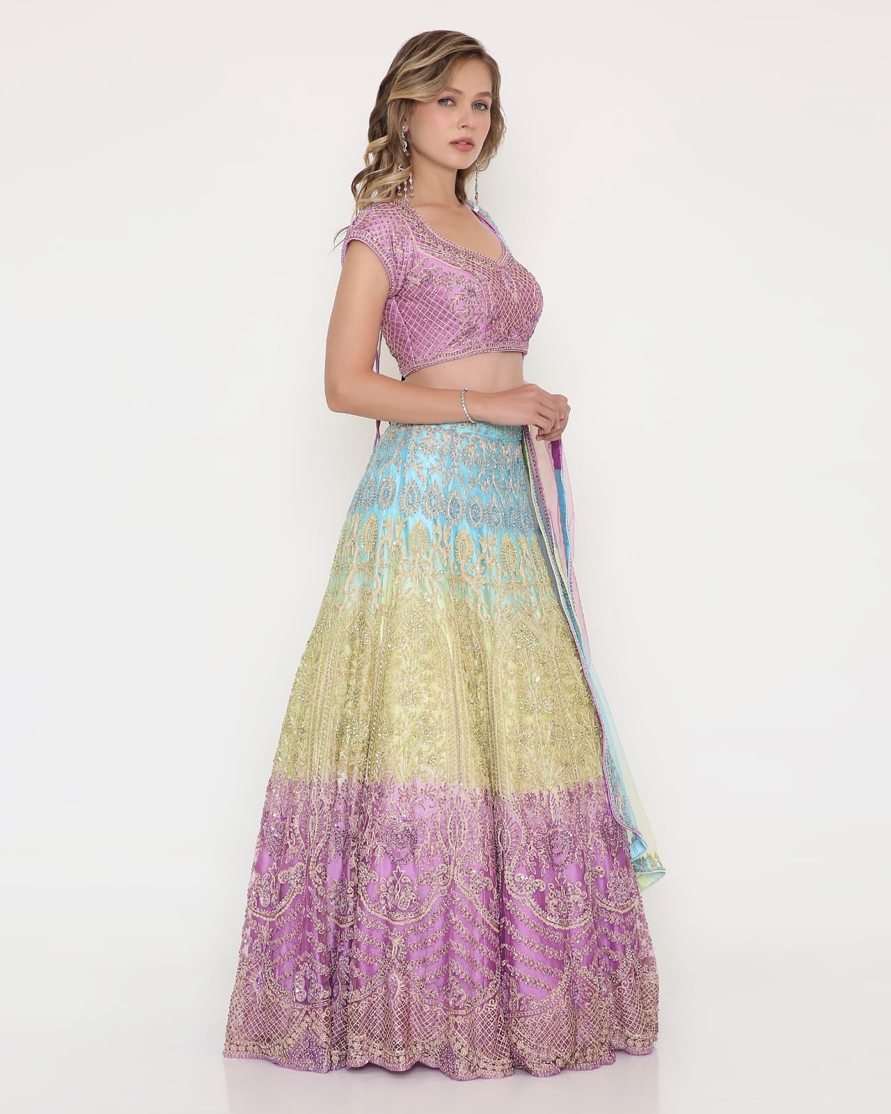 Pastel Royale Ombre Embellished Lehenga Set