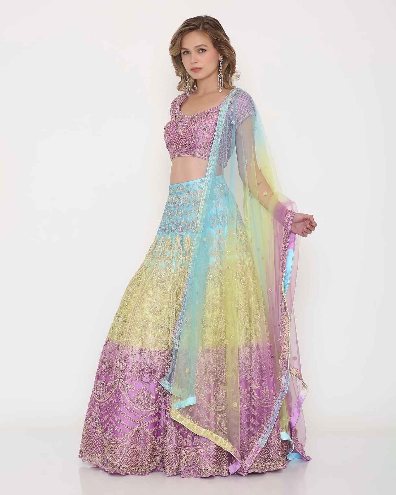 Pastel Royale Ombre Embellished Lehenga Set
