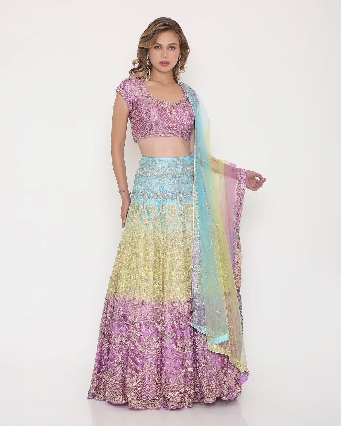 Pastel Royale Ombre Embellished Lehenga Set