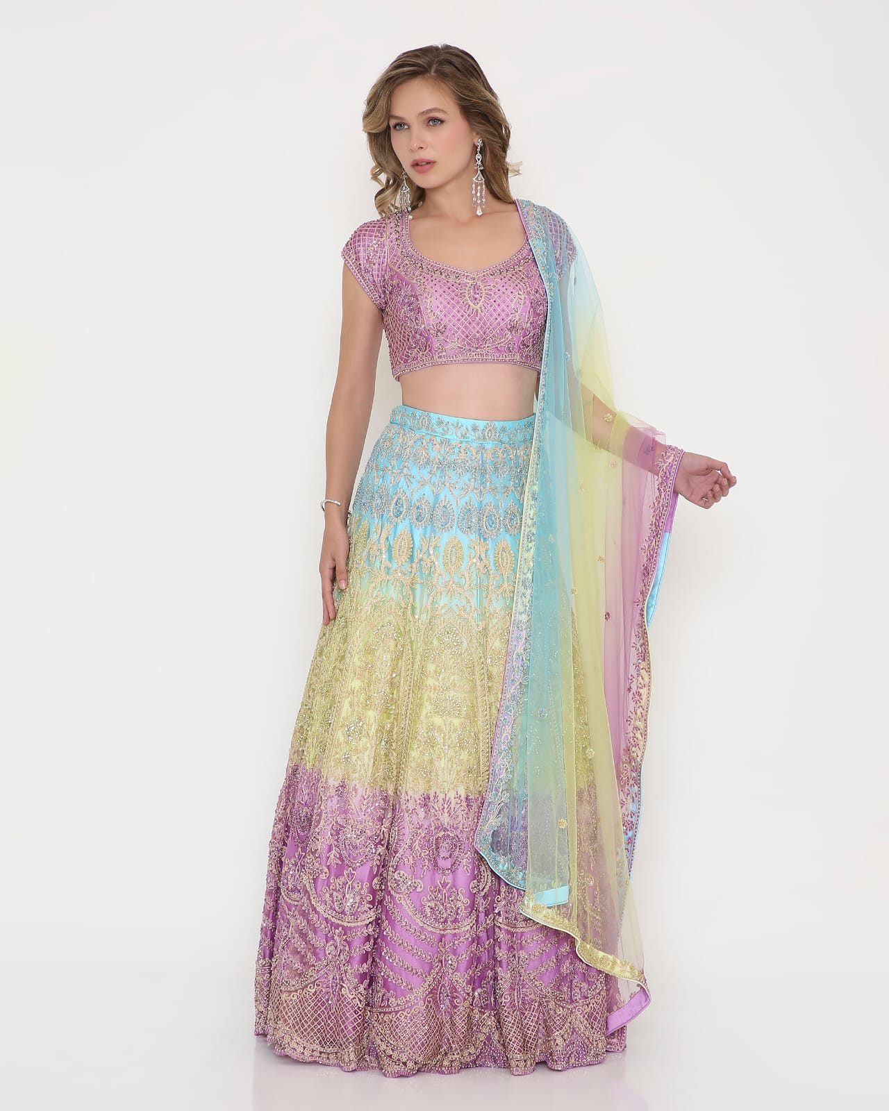 Pastel Royale Ombre Embellished Lehenga Set