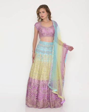 Pastel Royale Ombre Embellished Lehenga Set