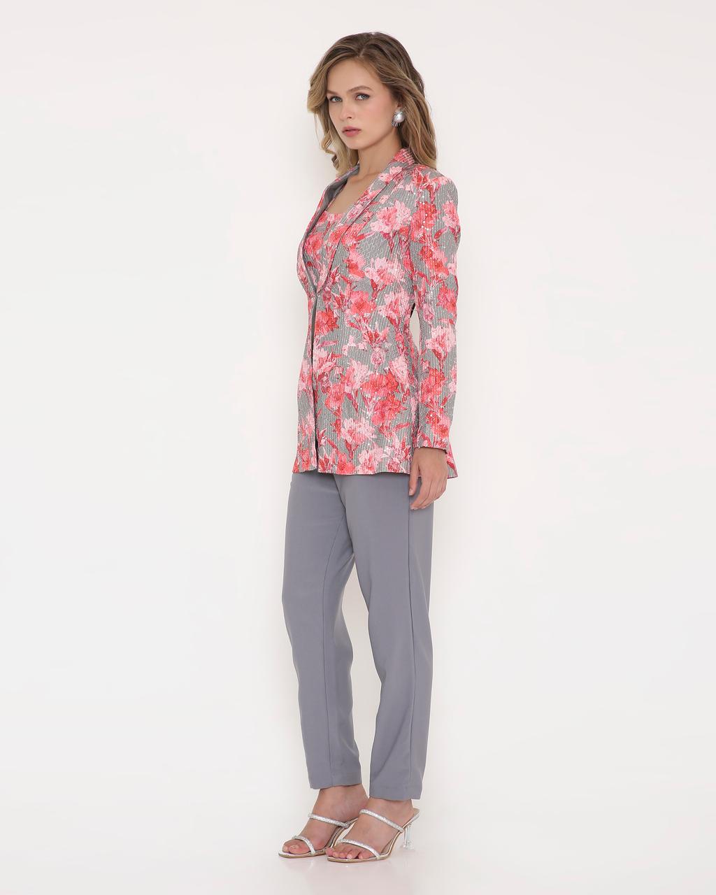 Rosé Bloom Floral Blazer Co-Ord Set