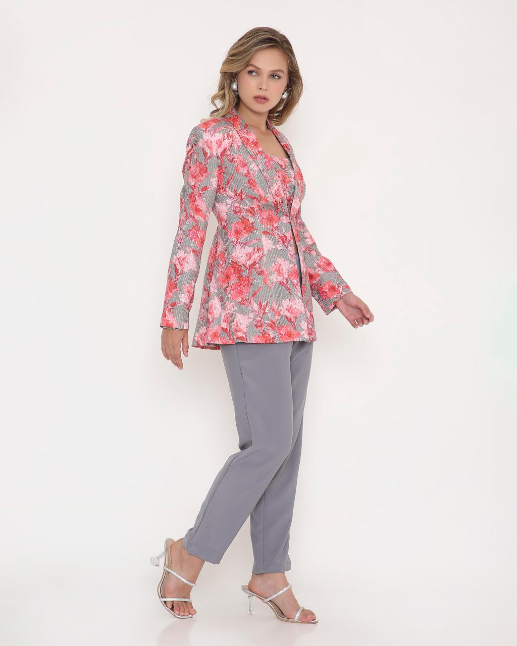 Rosé Bloom Floral Blazer Co-Ord Set