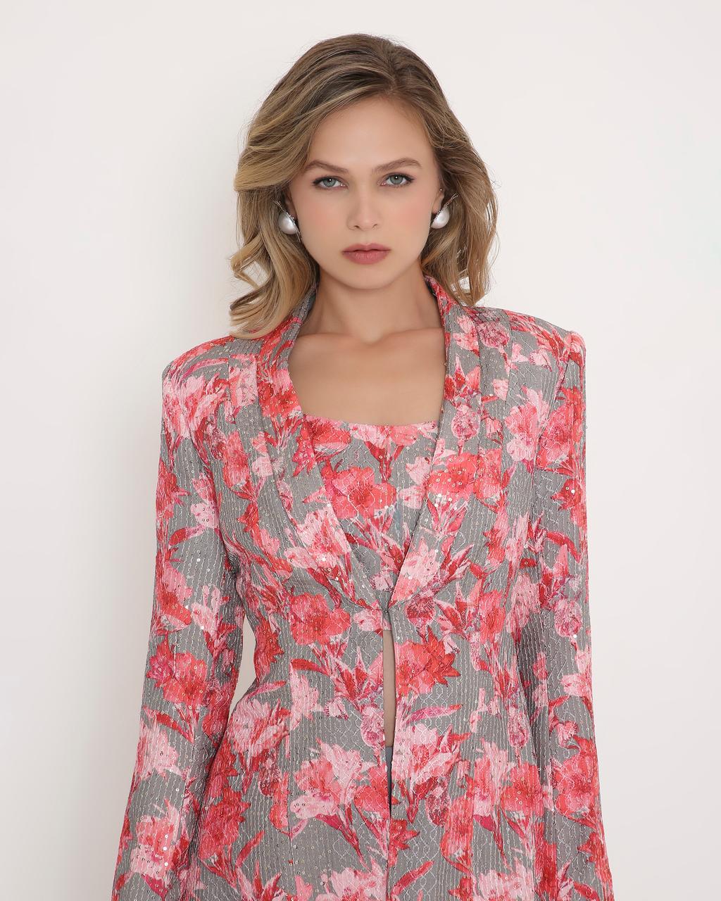 Rosé Bloom Floral Blazer Co-Ord Set