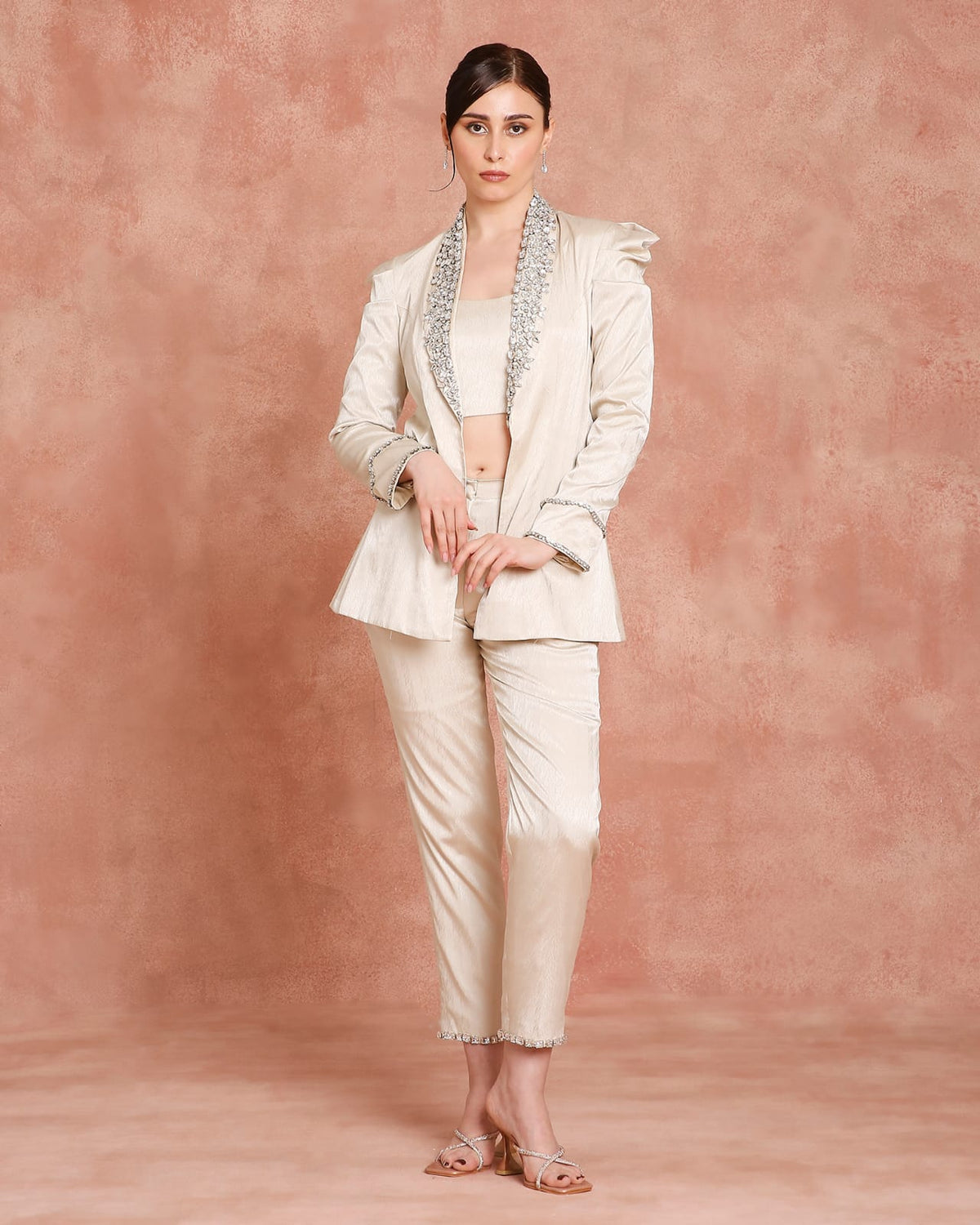Ivory Embroidered Co-Ord Set