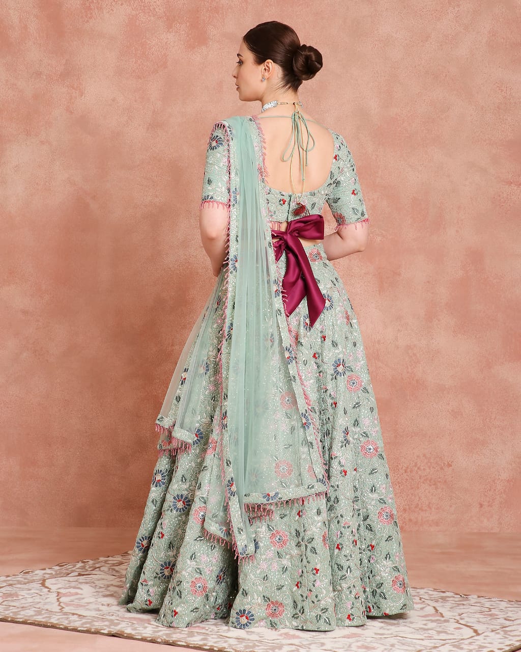 Mint Garden Luxe Embroidered Lehenga Set