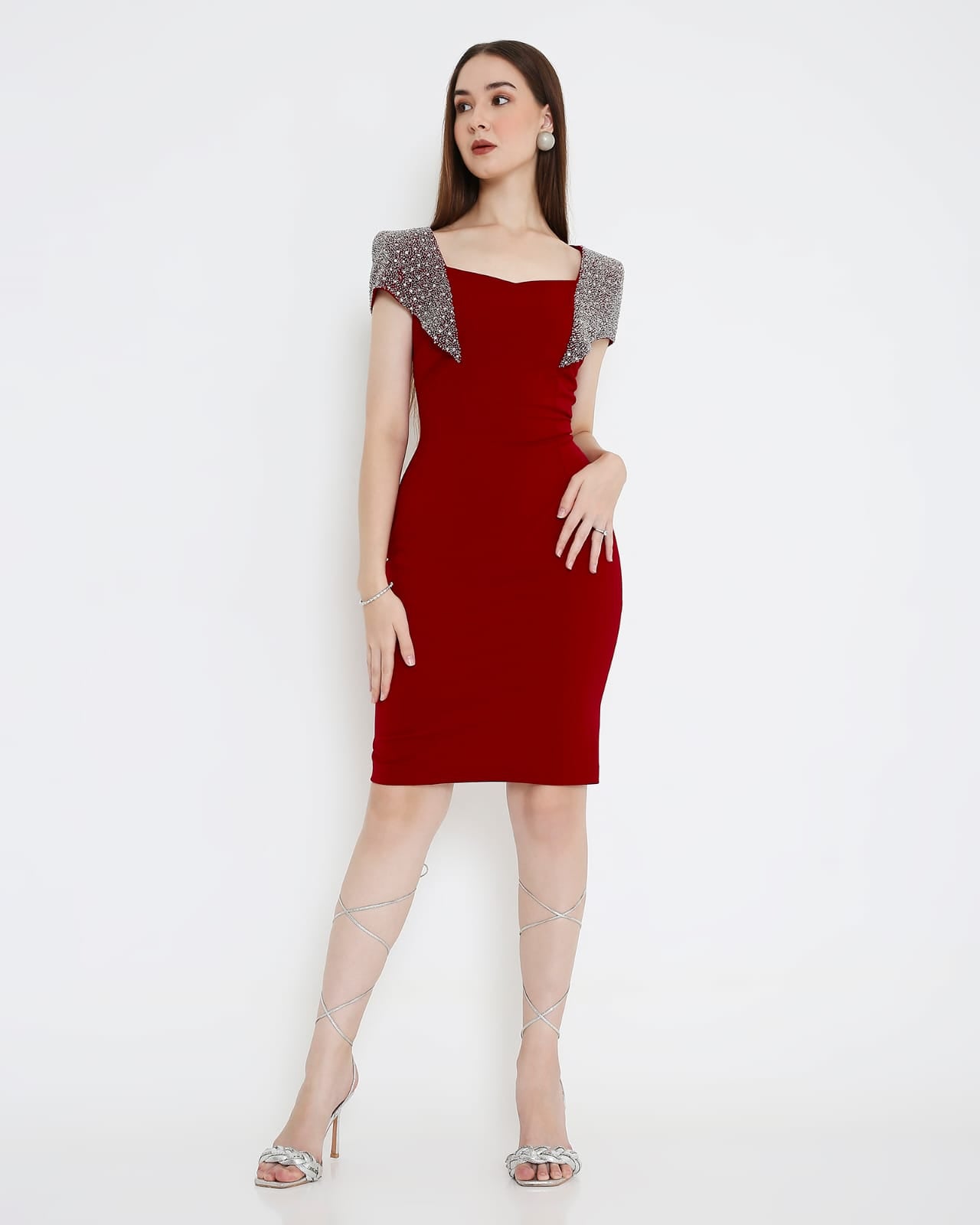 Maroon Bodycon Dress