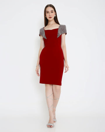 Maroon Bodycon Dress