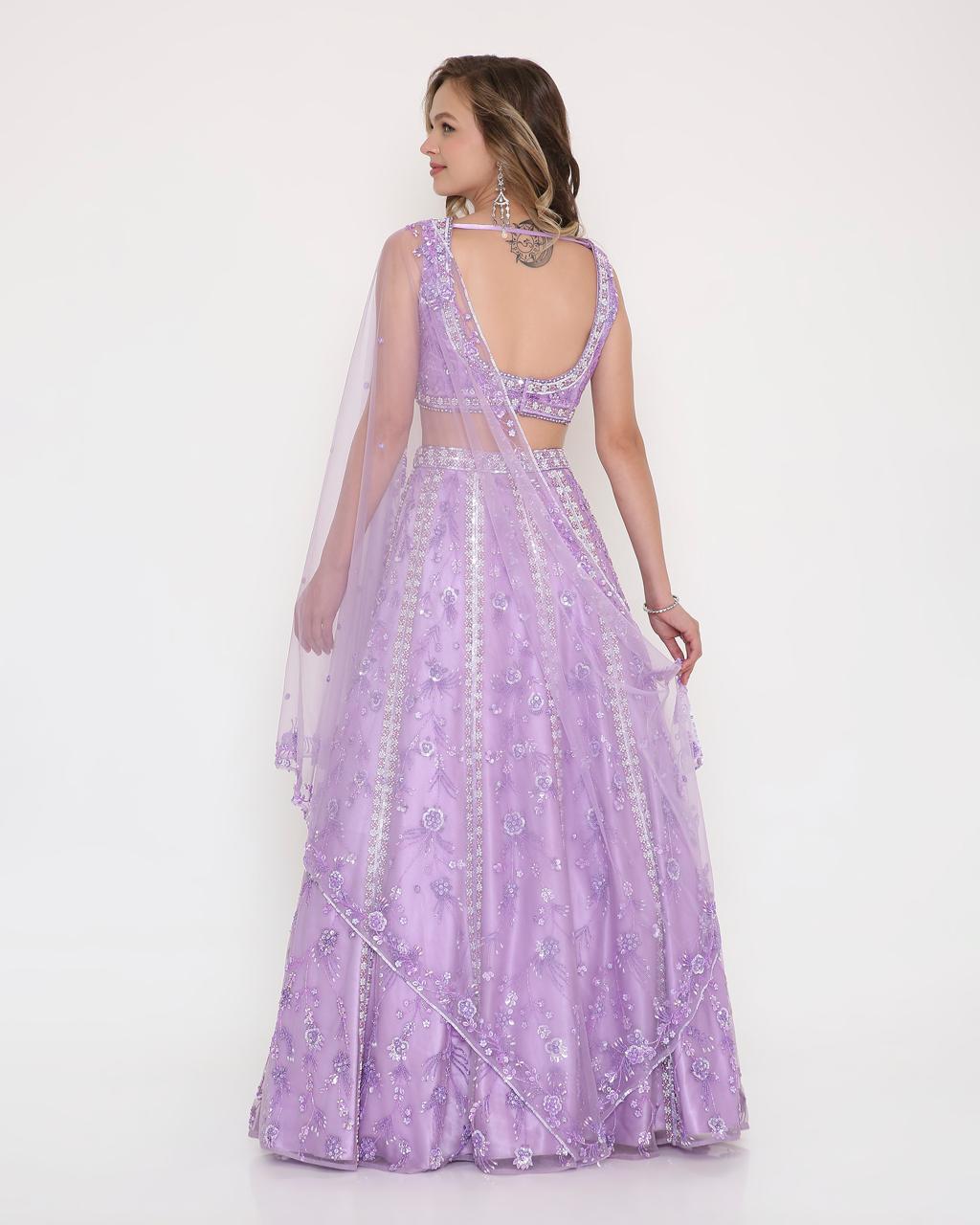 Lavender Luxe Embroidered Lehenga Set