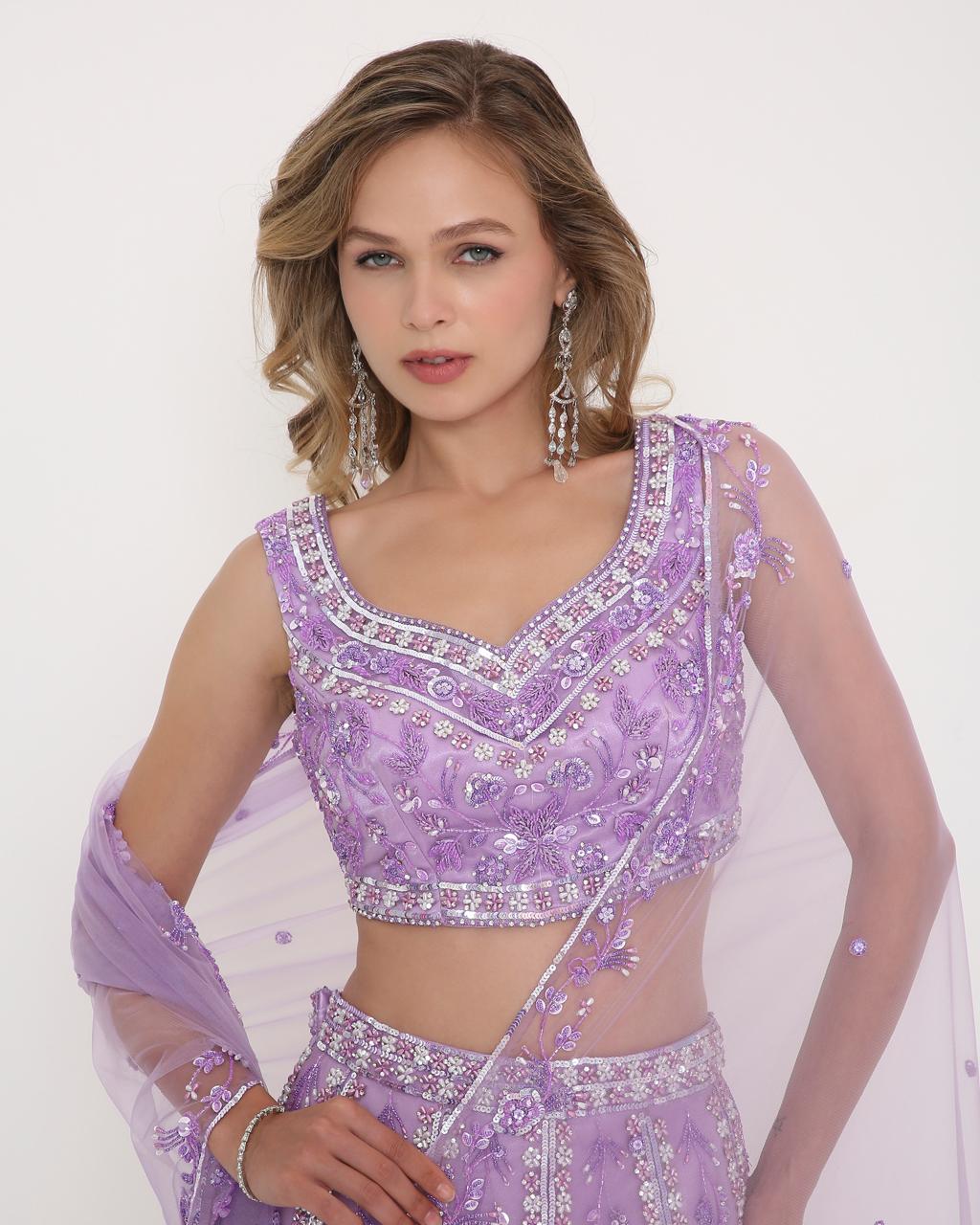 Lavender Luxe Embroidered Lehenga Set