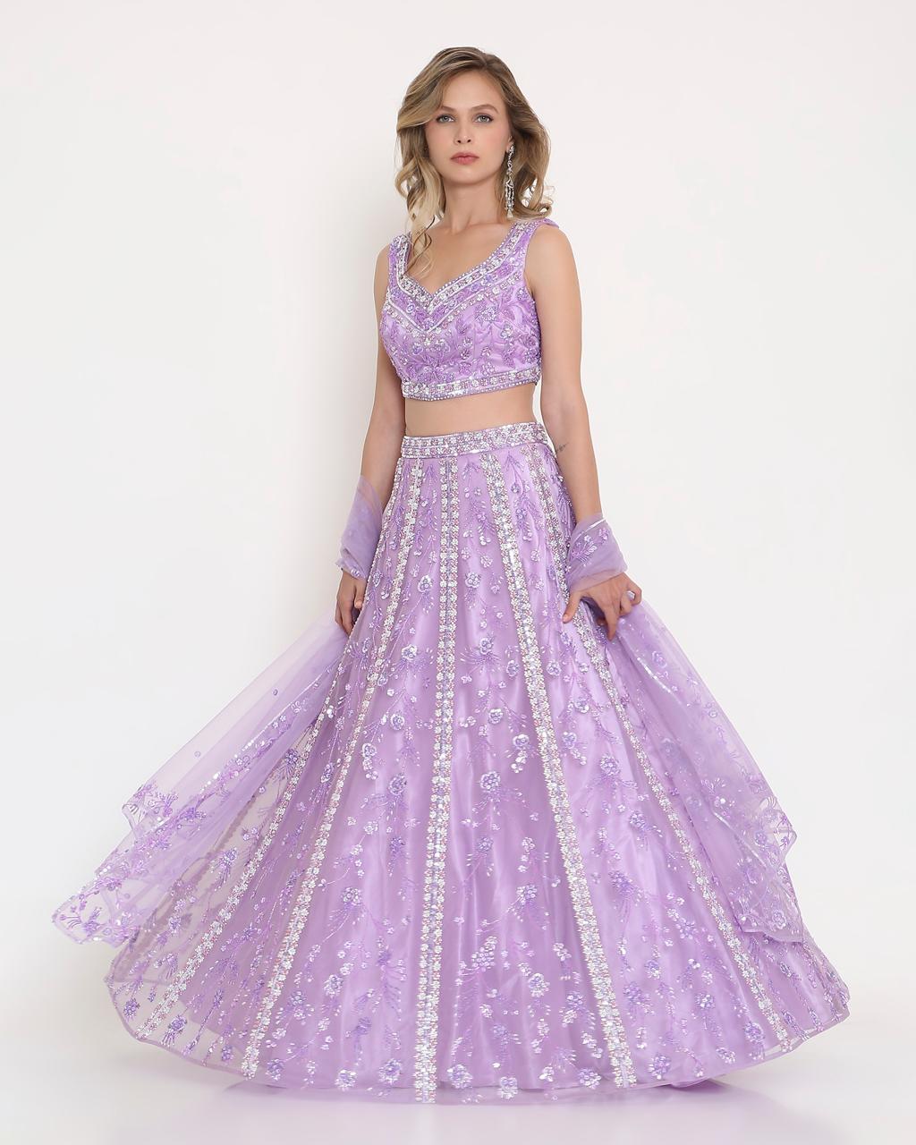 Lavender Luxe Embroidered Lehenga Set
