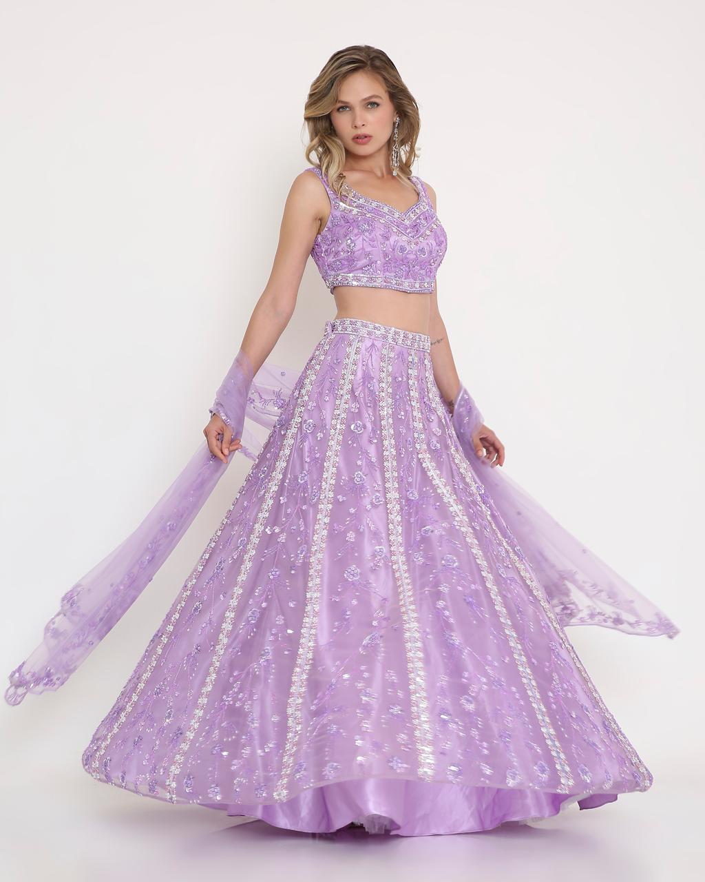 Lavender Luxe Embroidered Lehenga Set